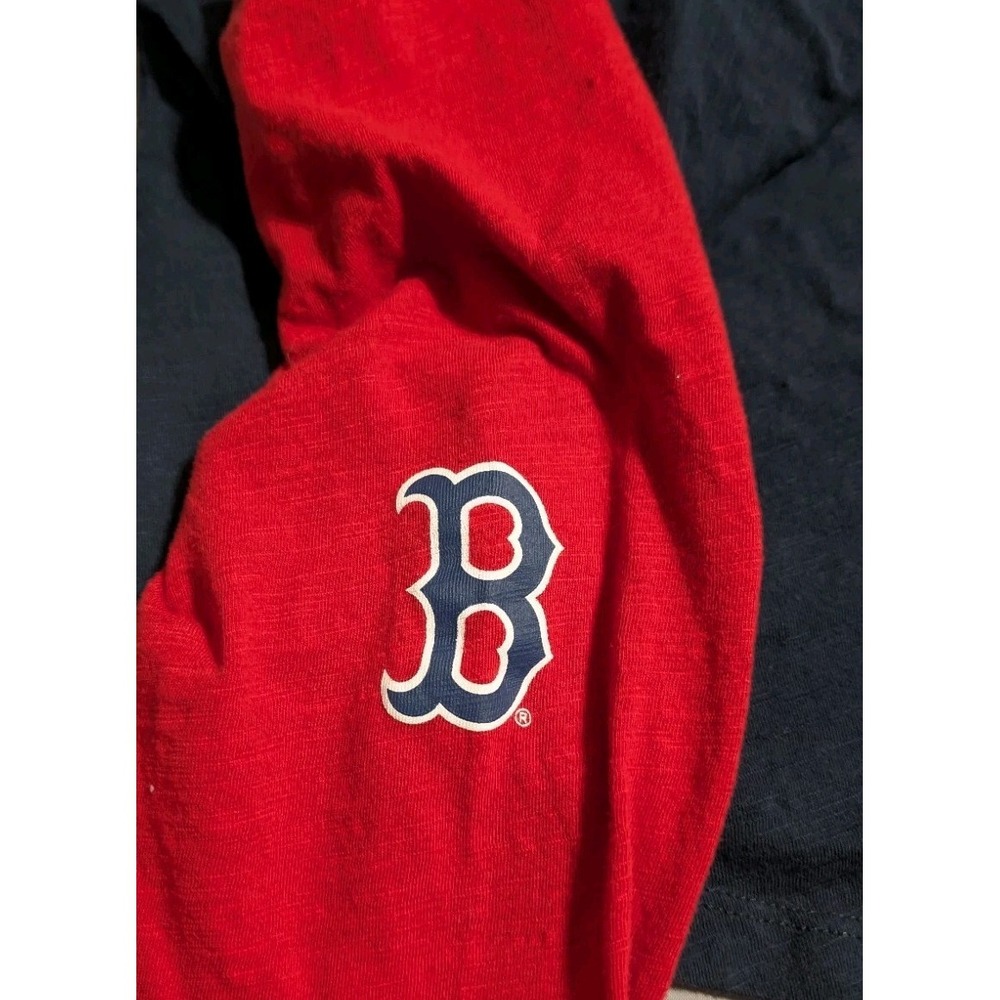 Boston Red Sox Womens Medium Raglan 3/4 Sleeve Shirt Navy Red Campus Lifestyle - Picture 7 of 7